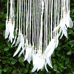 Dreamcatcher large white macrame flower design diameter 42cm