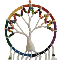 Dreamcatcher rainbow colours tree of life diameter 22cm