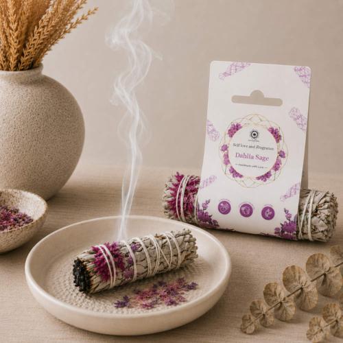 Dahlia Sage Smudge Stick 10cm