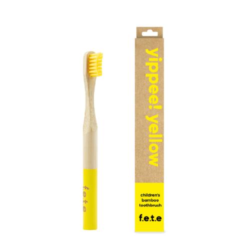 Yippee Yellow children’s toothbrush made from eco-friendly Bamboo