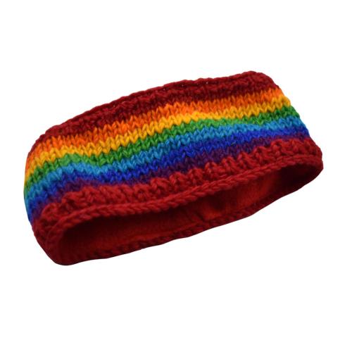 Rainbow knitted woolen headband / headwarmer