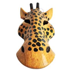 Mask Albesia Wood Giraffe Black Spots on Orange 20cm