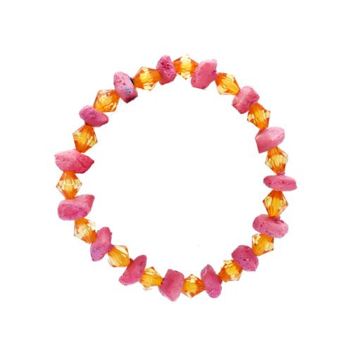 Bracelet pink and yellow beads