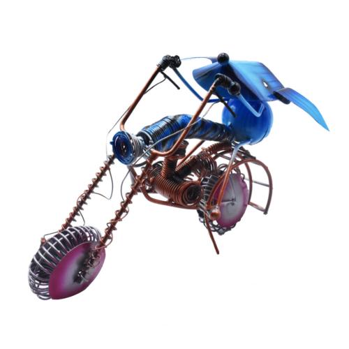 Dog on Motorbike Metal 22x15x17cm