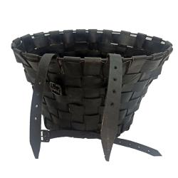 Bike basket woven recycled/upcycled tyre