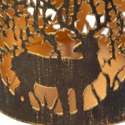 Metal Die Cut Candle Holder, Stag in woodland, 13cm height