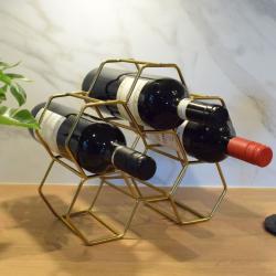 Wine bottle holder metal hexagonal 28 x 12 x 25cm