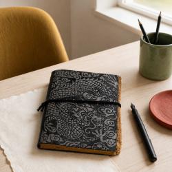 Notebook Leather Bound Dragon 13 x 18cm
