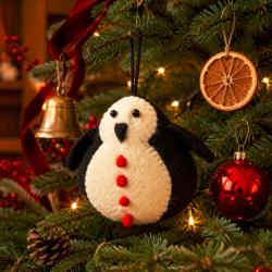 Hanging Decoration Handcrafted Felt Penguin 8x11cm