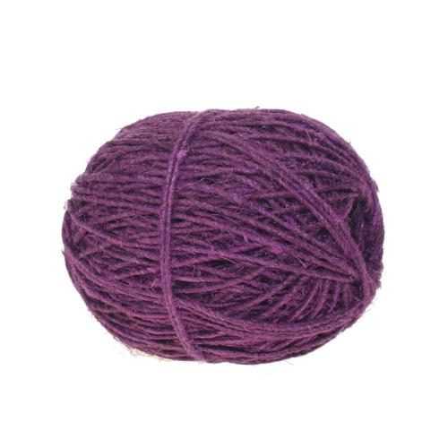 Single ball of garden or craft natural hemp twine purple length 50m