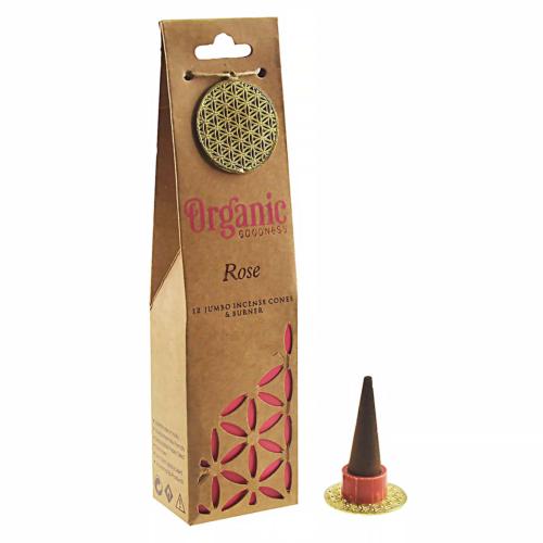 Incense cones & holder, Organic Goodness, rose