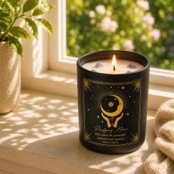 Candle with Gemstone Esoteric Purifying Moon, Palo Santo and Lavender 120g