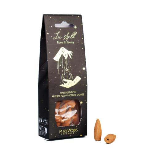 Back-Flow Incense Cones Esoteric Love Spell, Rose and Peony
