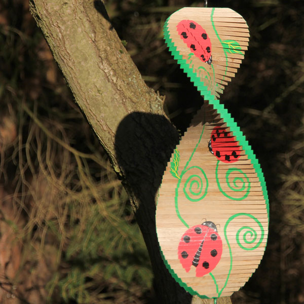 Wind spinner, wood, ladybird 40cm
