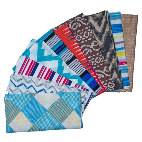 Single reusable cotton gift wrap, colours vary, geometric designs