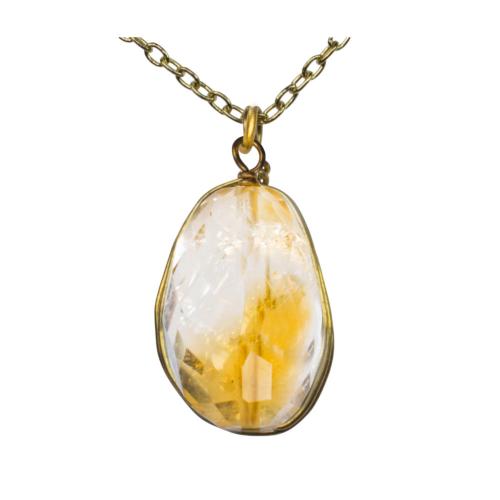 Pendant single stone citrine