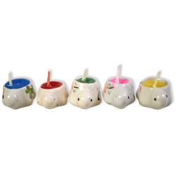 Pack of 5 mini candles in turtle shaped holders