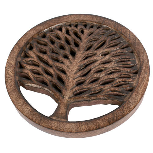 Trivet tree of life mango wood