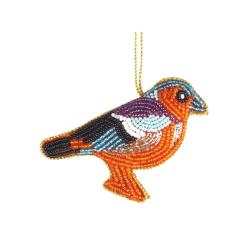Hanging Christmas Decoration Chaffinch Beaded 