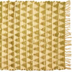 Chindi rag rug recycled cotton handmade olive 60x90cm