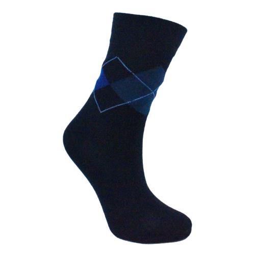 Socks Recycled Cotton / Polyester Argyle Blues Shoe Size UK 3-7 Womens