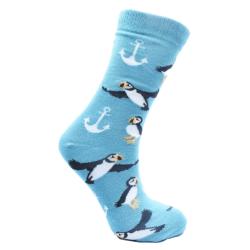 3 Pairs Bamboo Socks Puffins and Anchors UK 3-7 Womens