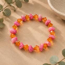 Bracelet pink and yellow beads