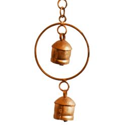 Metal Hanging Windchime / Mobile, 3 Bells Recycled Metal 46cm