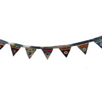 Bunting recycled sari material and denim 285x23cm