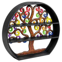 Shelf Unit Albesia Wood Tree of Life 60x8x53cm