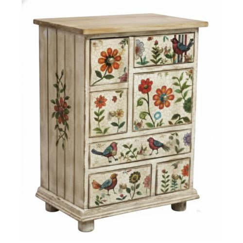 Mini Chest Mango Wood 7 Drawers Garden 45x30x65cm