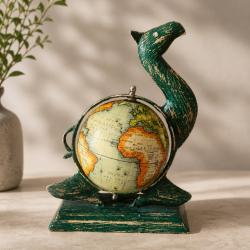 Camel Globe Ornament Vintage Style World Globe Camel Stand