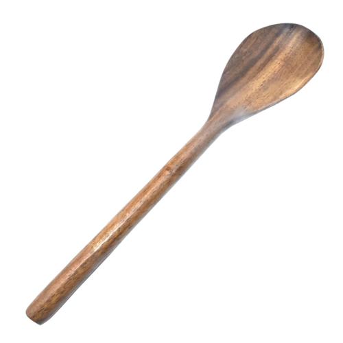 Round spoon hand carved Siris wood 25 x 6cm