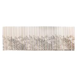 Table runner natural fibre, floral design 35 x 110cm