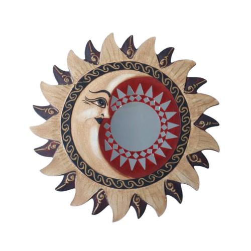 Mirror Sun and Moon Gold 30cm diameter