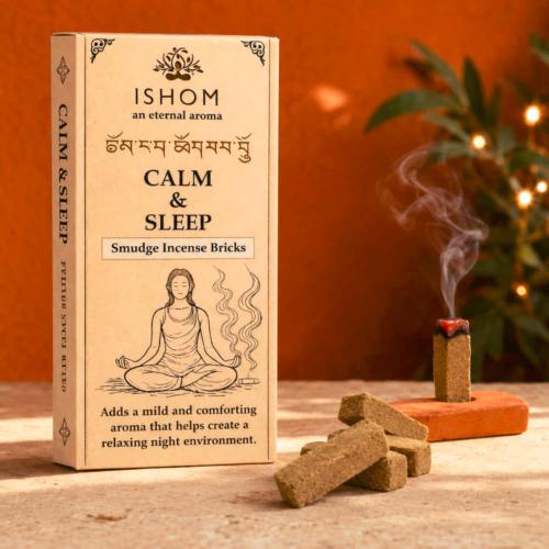ISHOM Calm & Sleep Smudge Incense Bricks 
