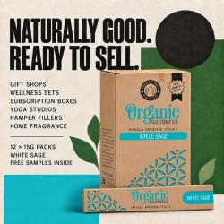 Organic goodness incense, white sage scented, box of 12
