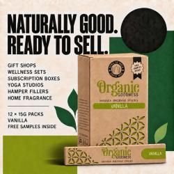 Organic incense, vanilla scented, box of 12