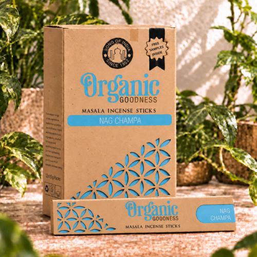 Organic goodness incense, nagchampa scented, box of 12