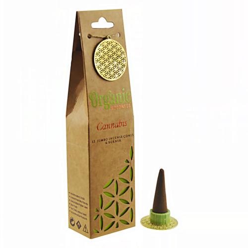 Incense cones & holder, Organic Goodness, cannabis