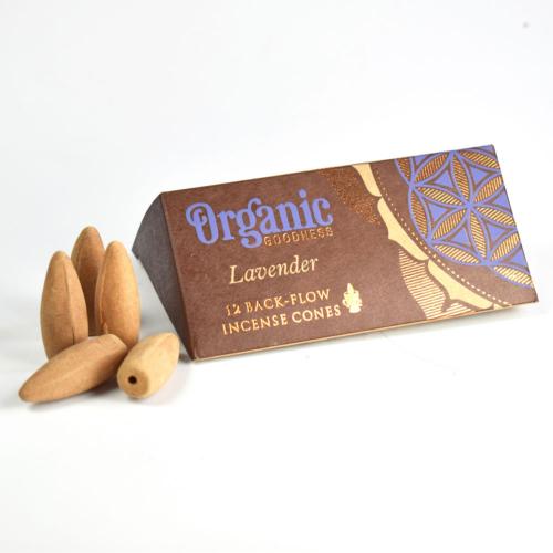 Organic Goodness Lavender 12 Back-Flow Incense Cones