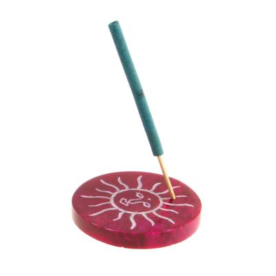 Incense holder, soapstone, sun pink