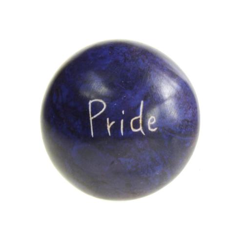 Sentiment pebble round, Pride, blue
