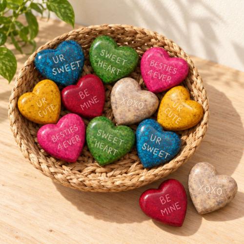 Love pebbles, set of 12, six designs