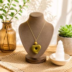 Necklace with Soapstone Heart Pendant