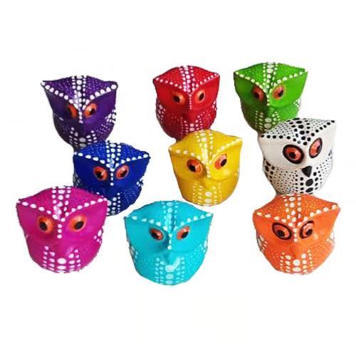 Kisii stone owls, set of 9, 6.5cm