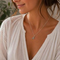 Pendant Necklace Silver Colour Jumping Frog