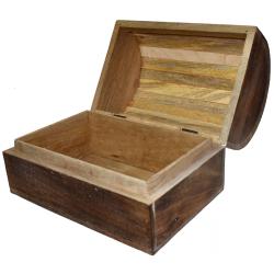 Jewellery/Trinket trunk box, Mango wood, mushroom and hedgehog design