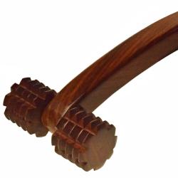 Long handled massager 2 spiky rollers sheesham wood 27cm length