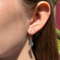 Earrings, silver colour, Sloth